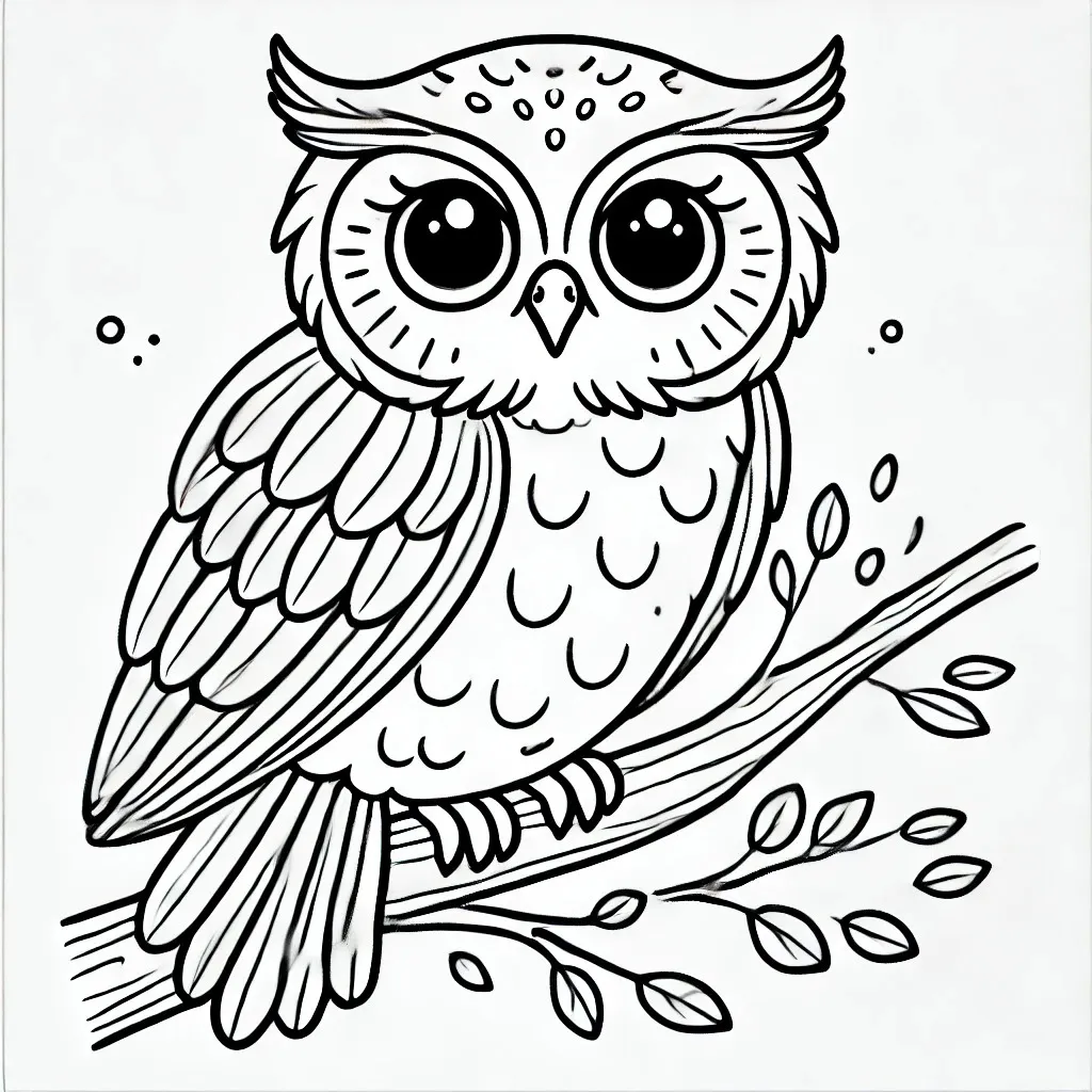 Fișă cu bufniță de colorat p14