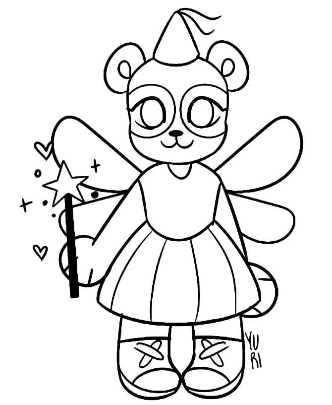 Fișă cu ursul panda de colorat p17