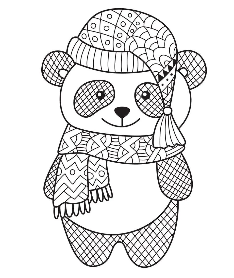 Fișă cu ursul panda de colorat p39