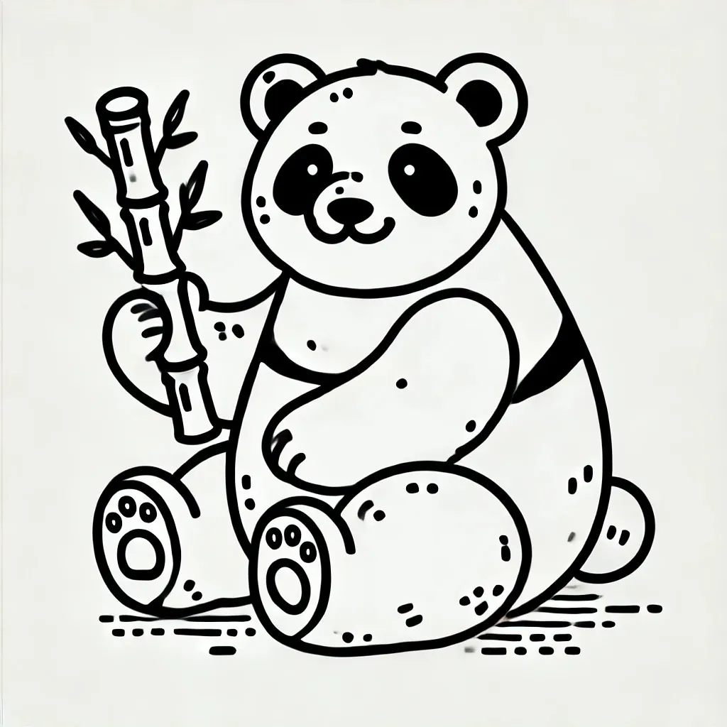 Fișă cu ursul panda de colorat p9