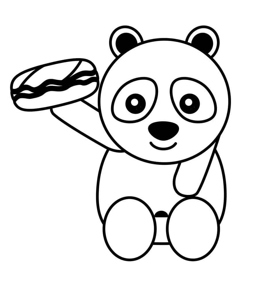 Fișă cu ursul panda de colorat p45