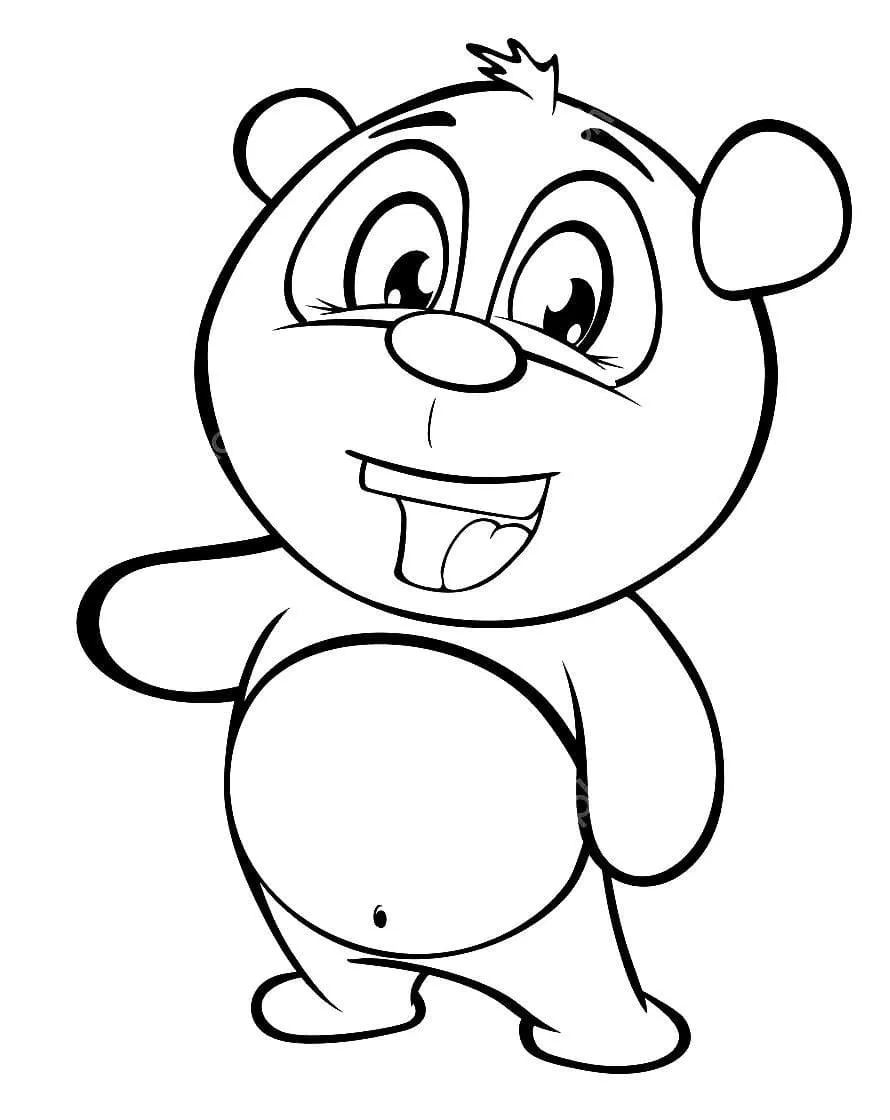 Fișă cu ursul panda de colorat p49