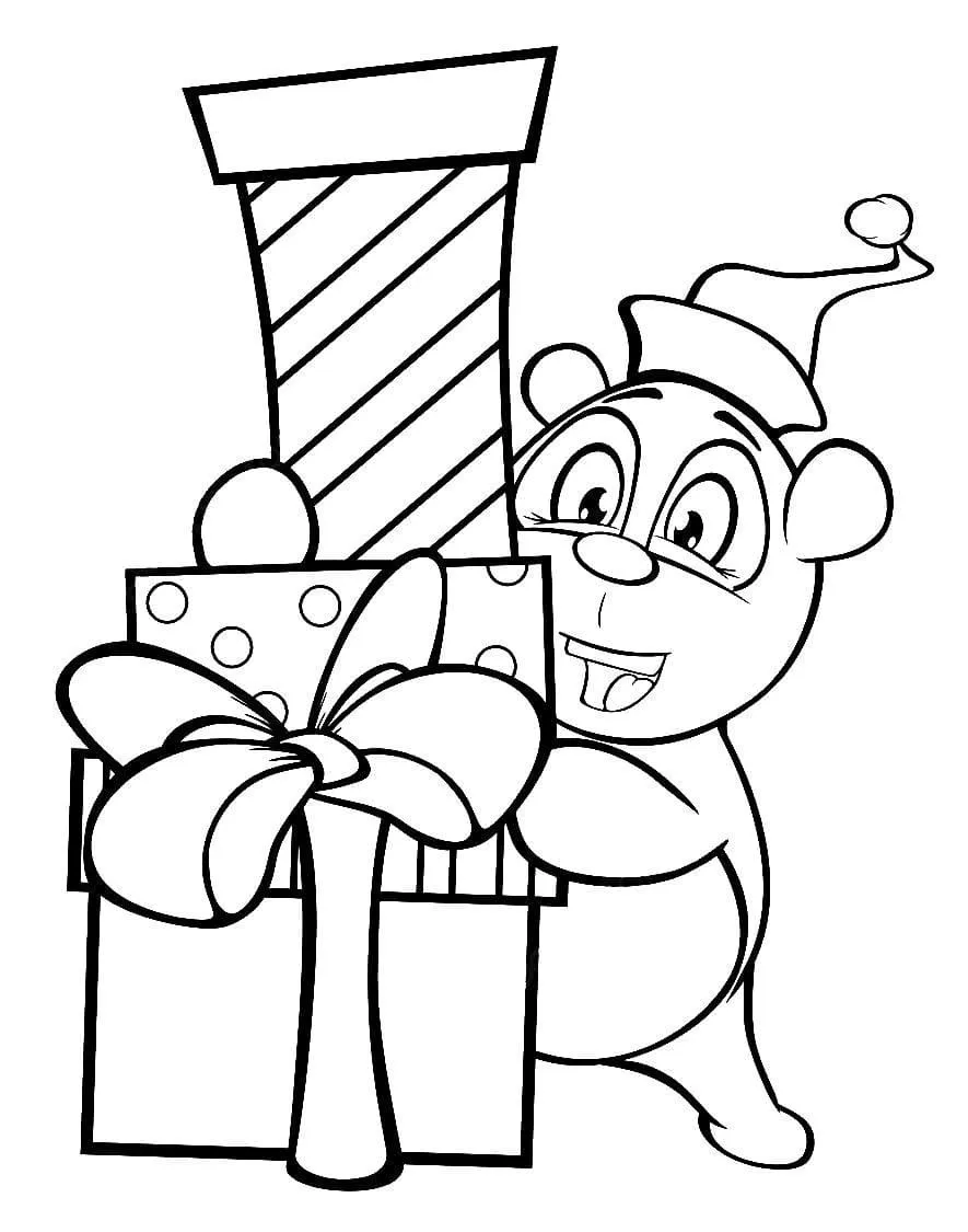 Fișă cu ursul panda de colorat p50