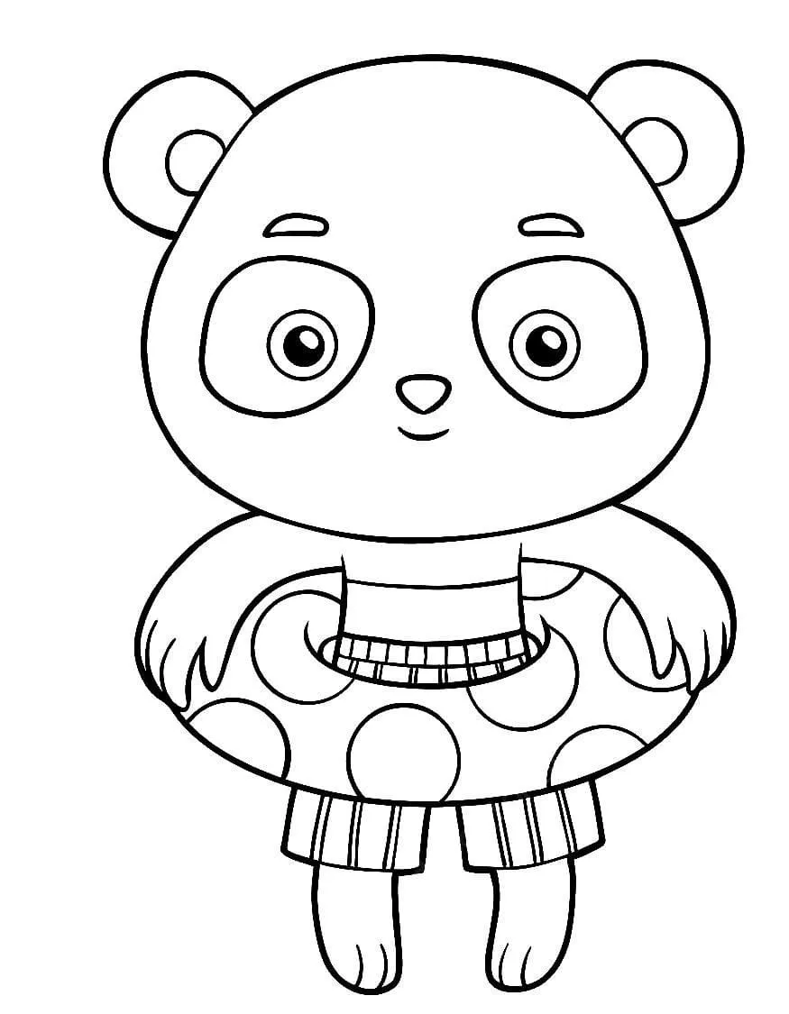 Fișă cu ursul panda de colorat p54