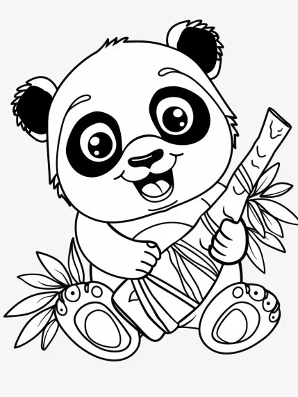 Fișă cu ursul panda de colorat p10