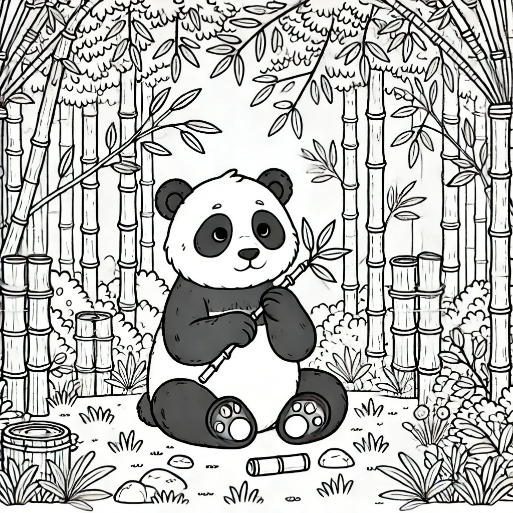 Fișă cu ursul panda de colorat p11