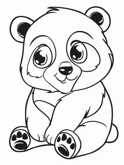 Fișă cu ursul panda de colorat p13