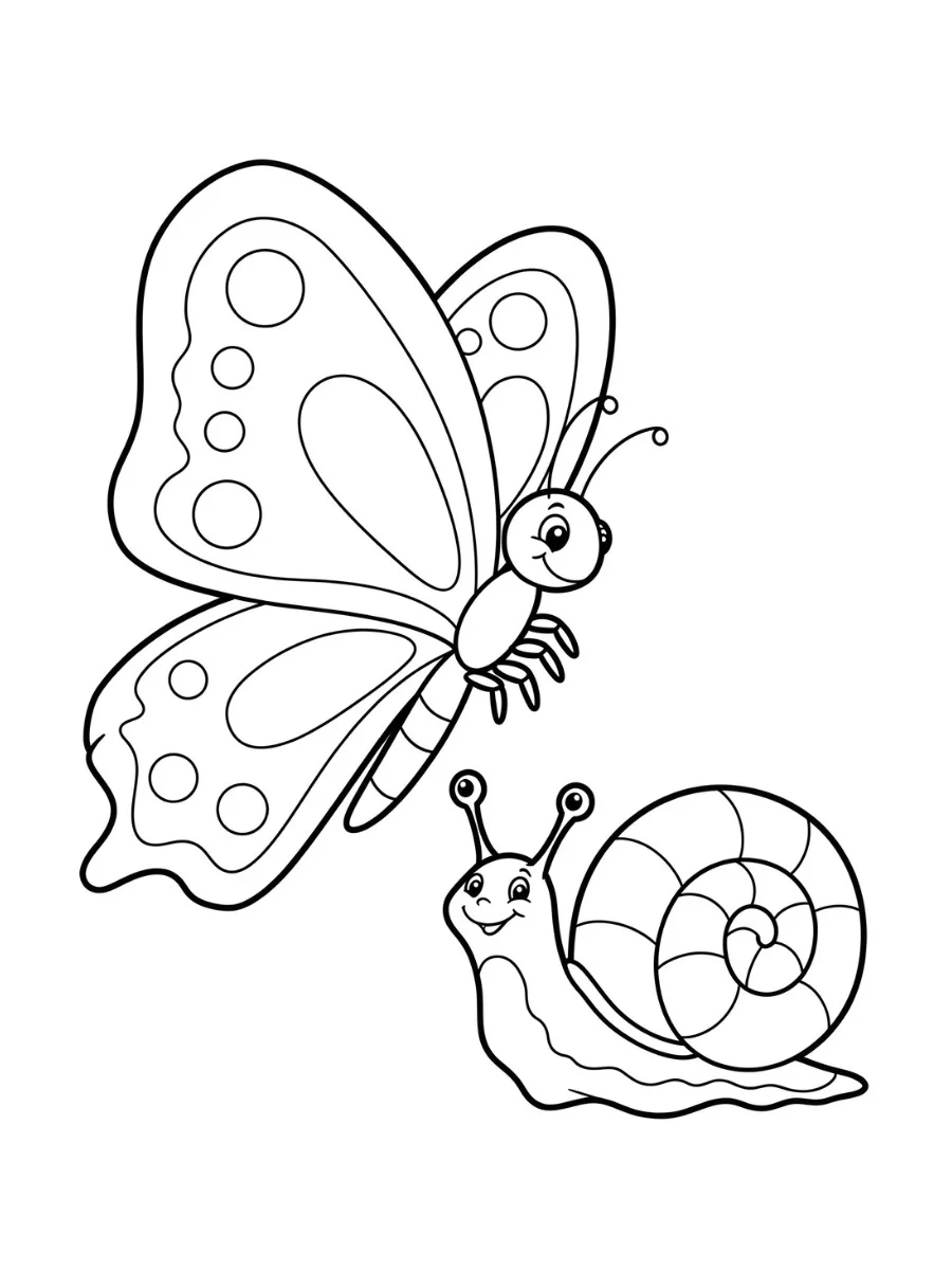 Fișă cu melc de colorat p17