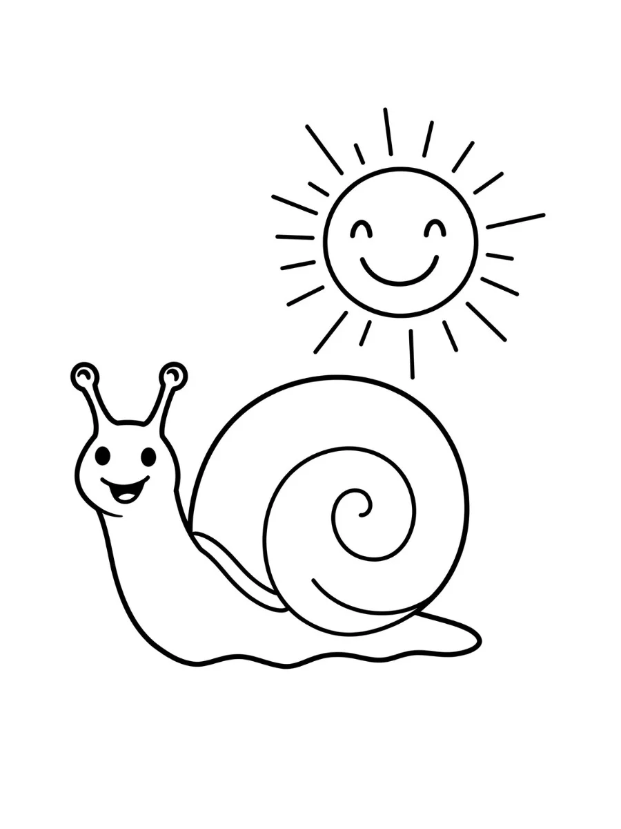 Fișă cu melc de colorat p18