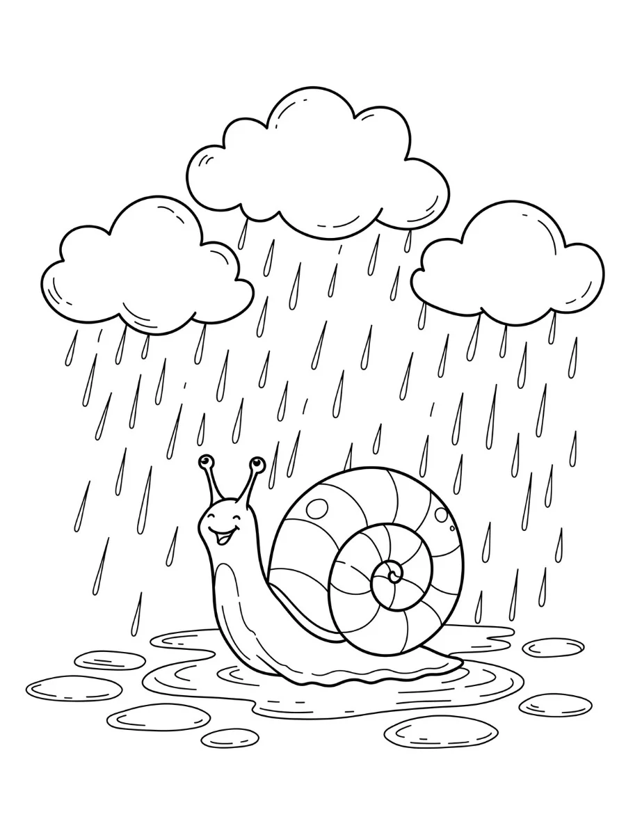 Fișă cu melc de colorat p7