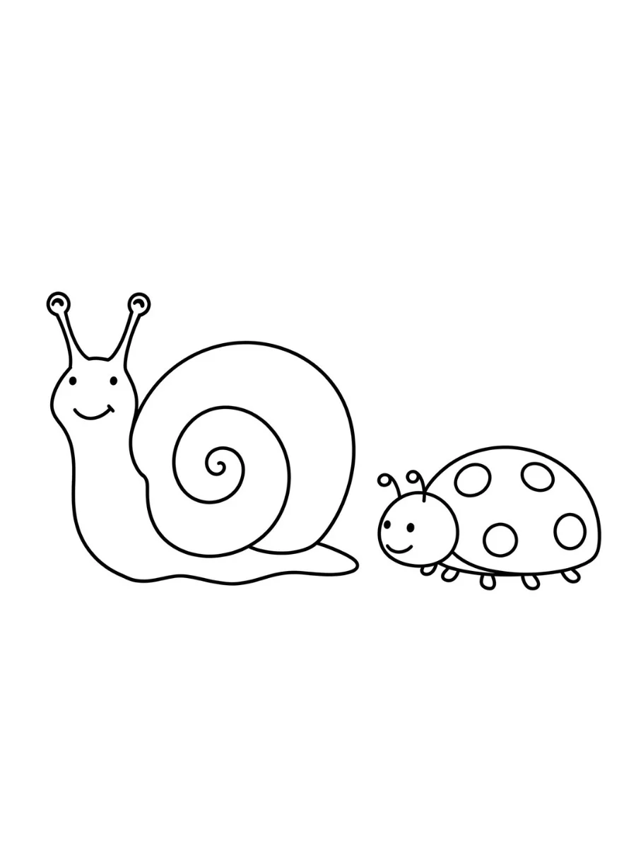 Fișă cu melc de colorat p2