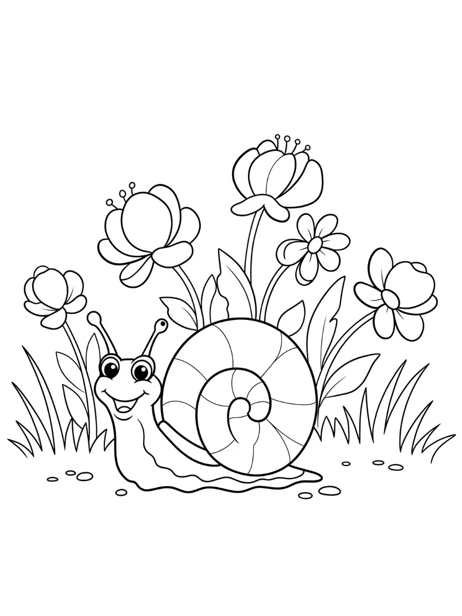 Fișă cu melc de colorat p5