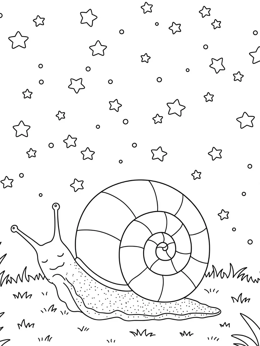 Fișă cu melc de colorat p24