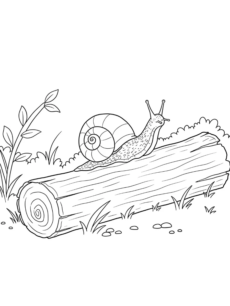 Fișă cu melc de colorat p25
