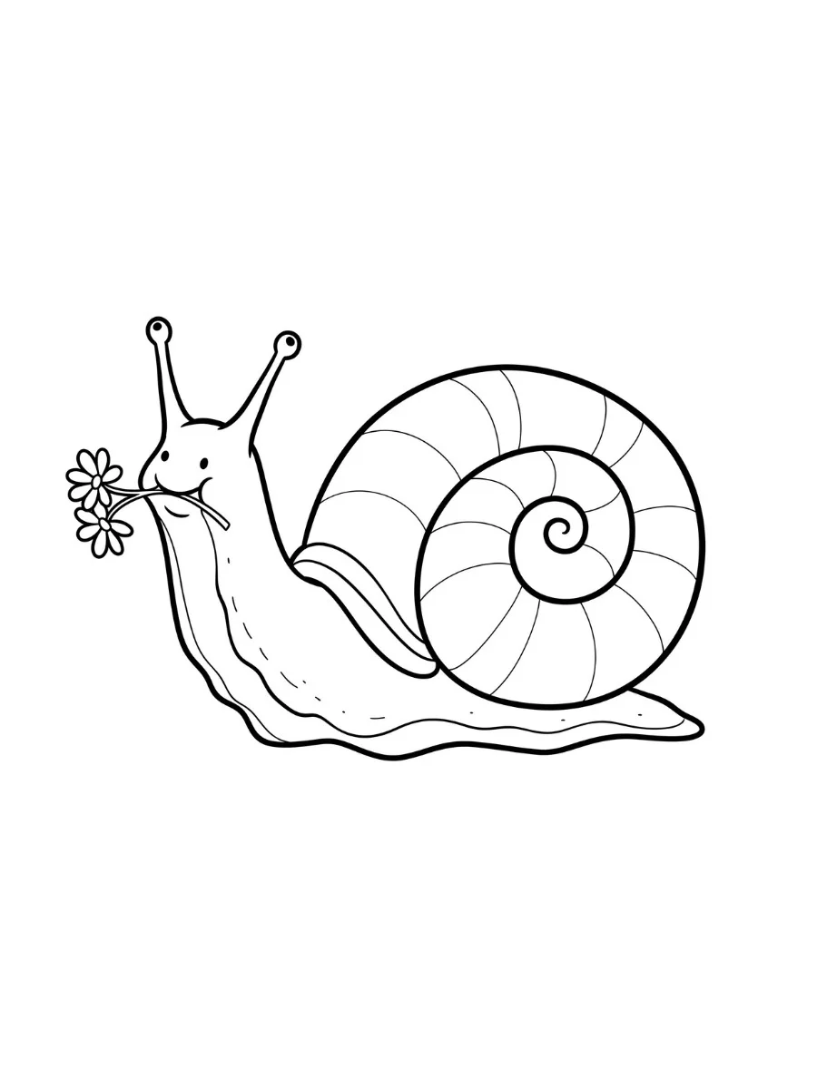 Fișă cu melc de colorat p1