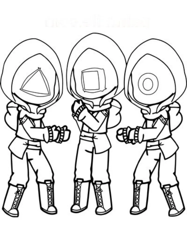 Fișă cu Squid Game de colorat p15