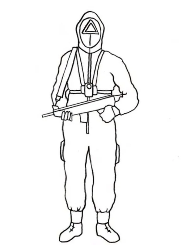 Fișă cu Squid Game de colorat p9