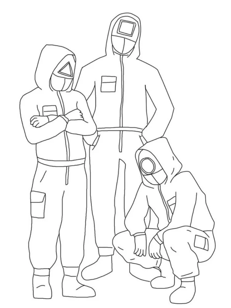 Fișă cu Squid Game de colorat p4