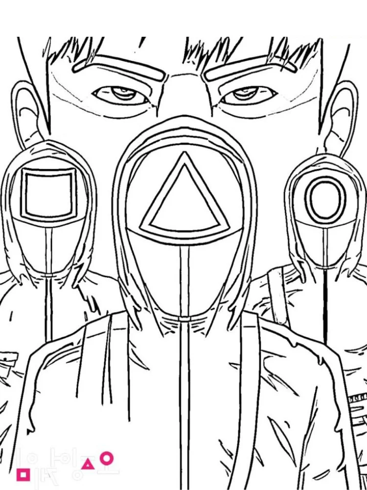 Fișă cu Squid Game de colorat p5