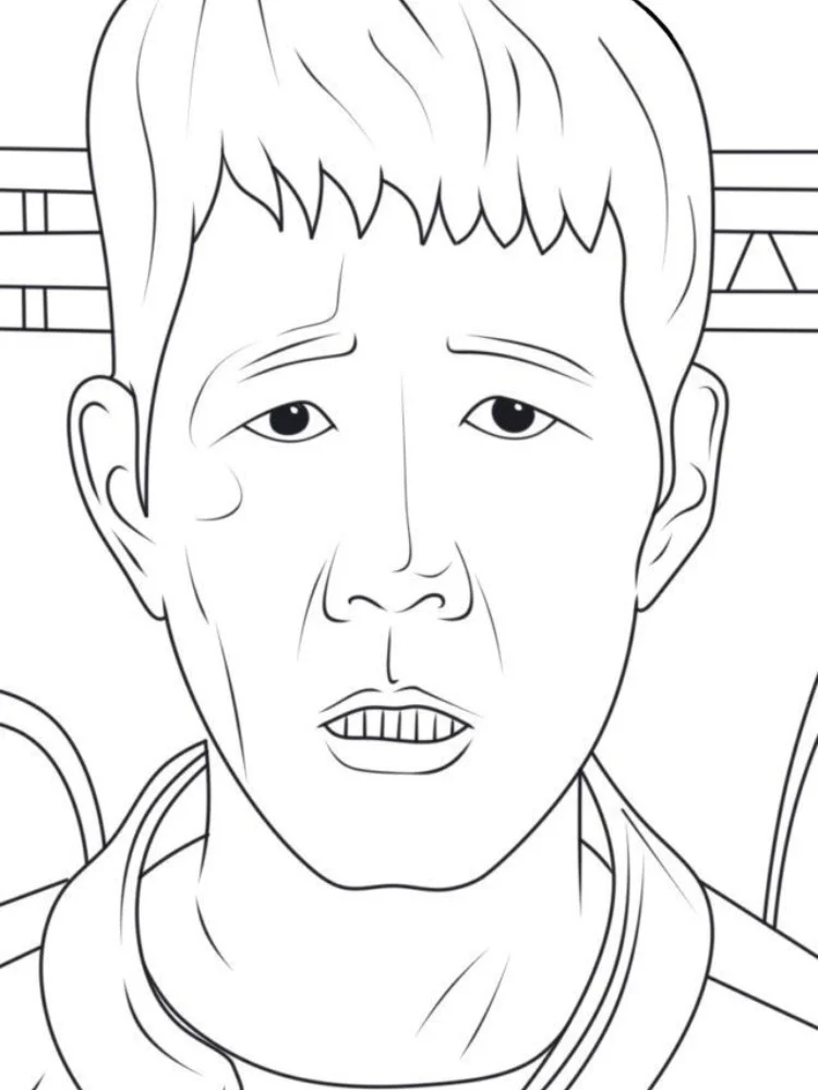 Fișă cu Squid Game de colorat p7