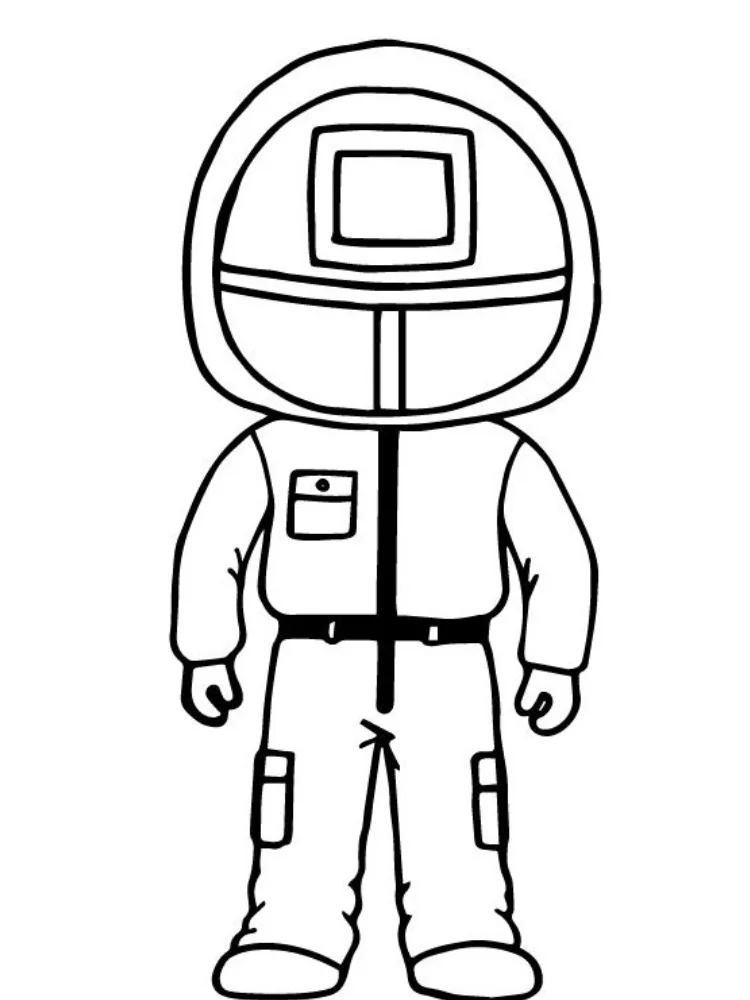 Fișă cu Squid Game de colorat p8