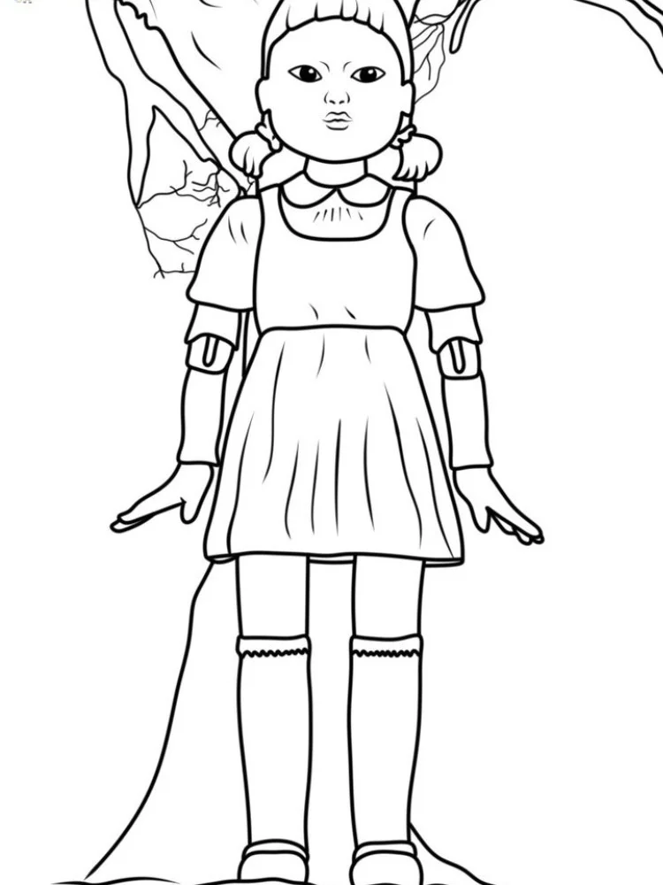 Fișă cu Squid Game de colorat p1