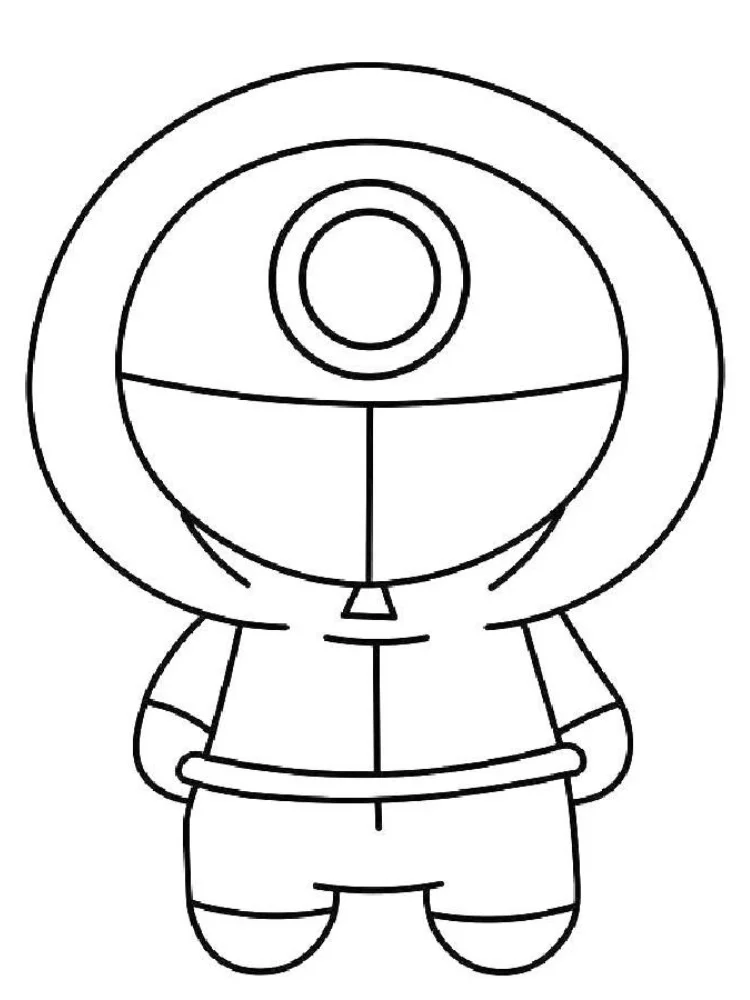 Fișă cu Squid Game de colorat p16