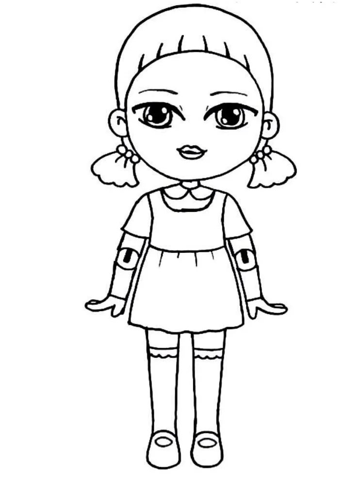 Fișă cu Squid Game de colorat p17