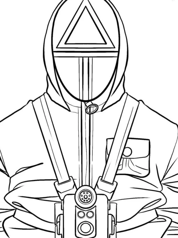 Fișă cu Squid Game de colorat p10