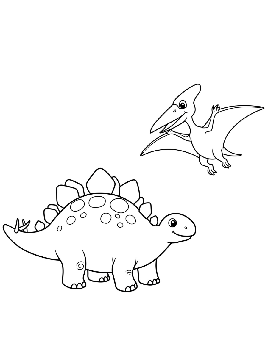 Fișă cu dinozaur de colorat p13