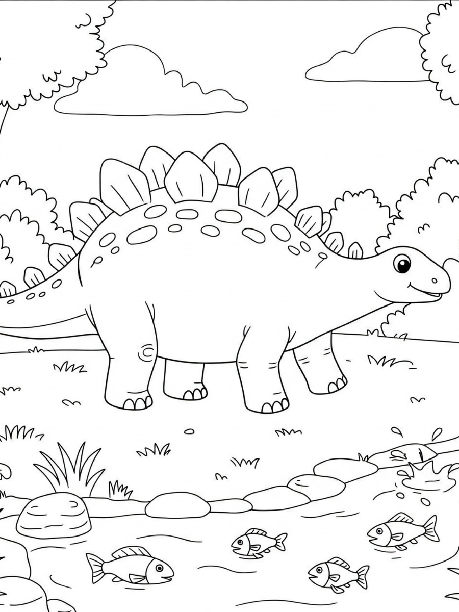 Fișă cu dinozaur de colorat p14