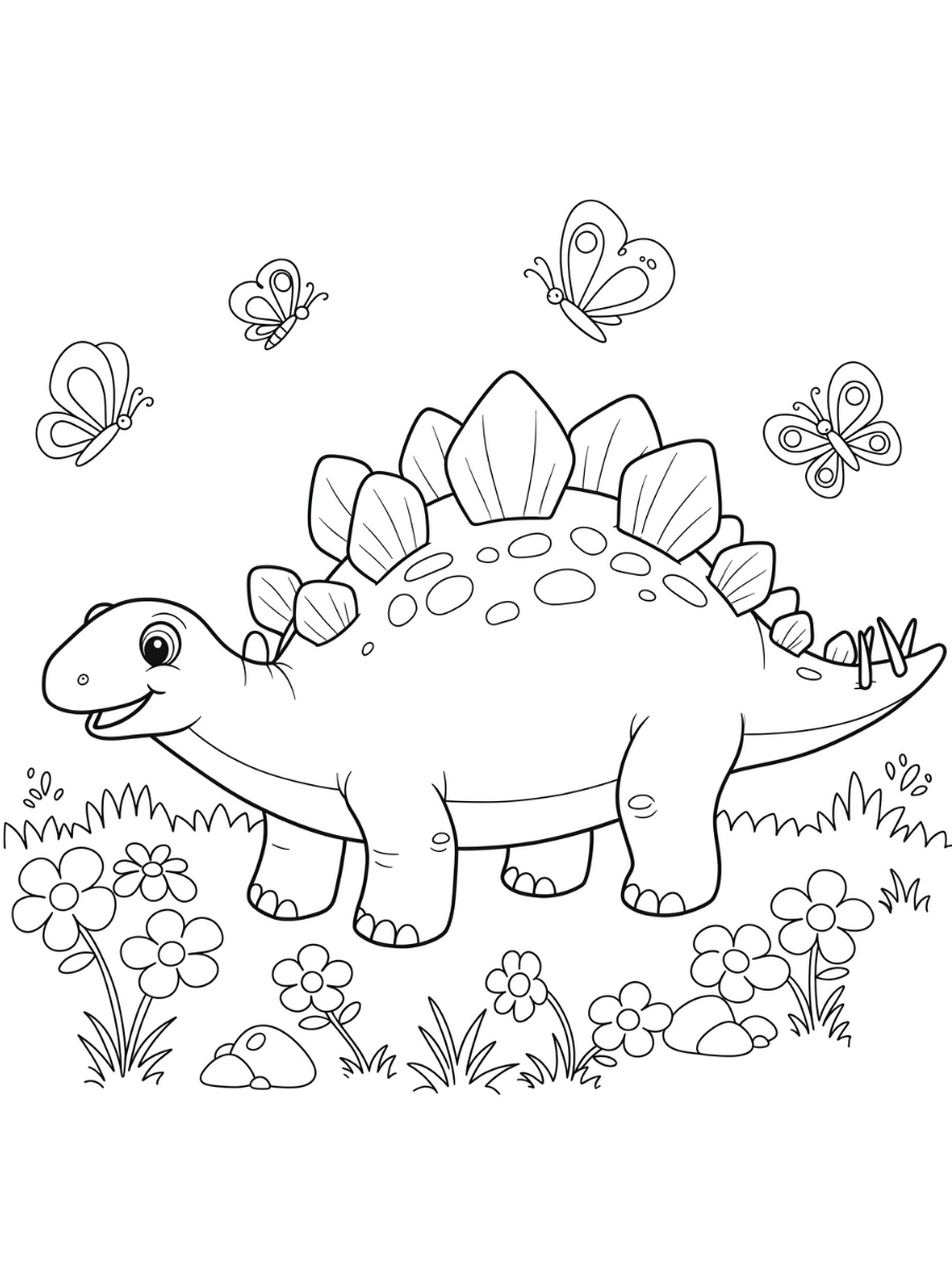 Fișă cu dinozaur de colorat p15