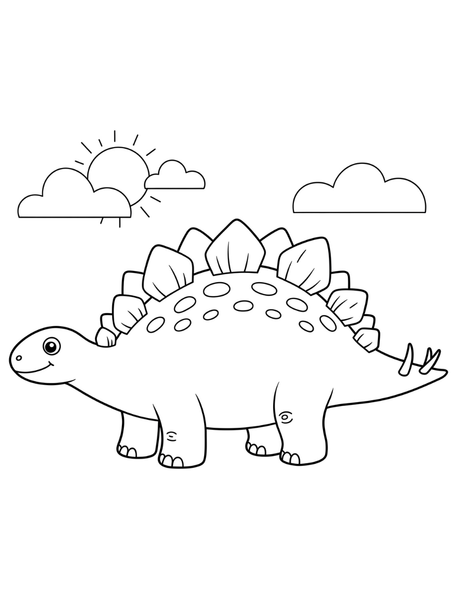 Fișă cu dinozaur de colorat p17