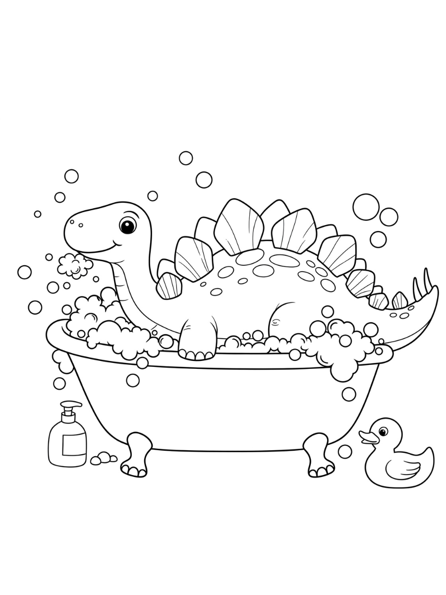 Fișă cu dinozaur de colorat p1