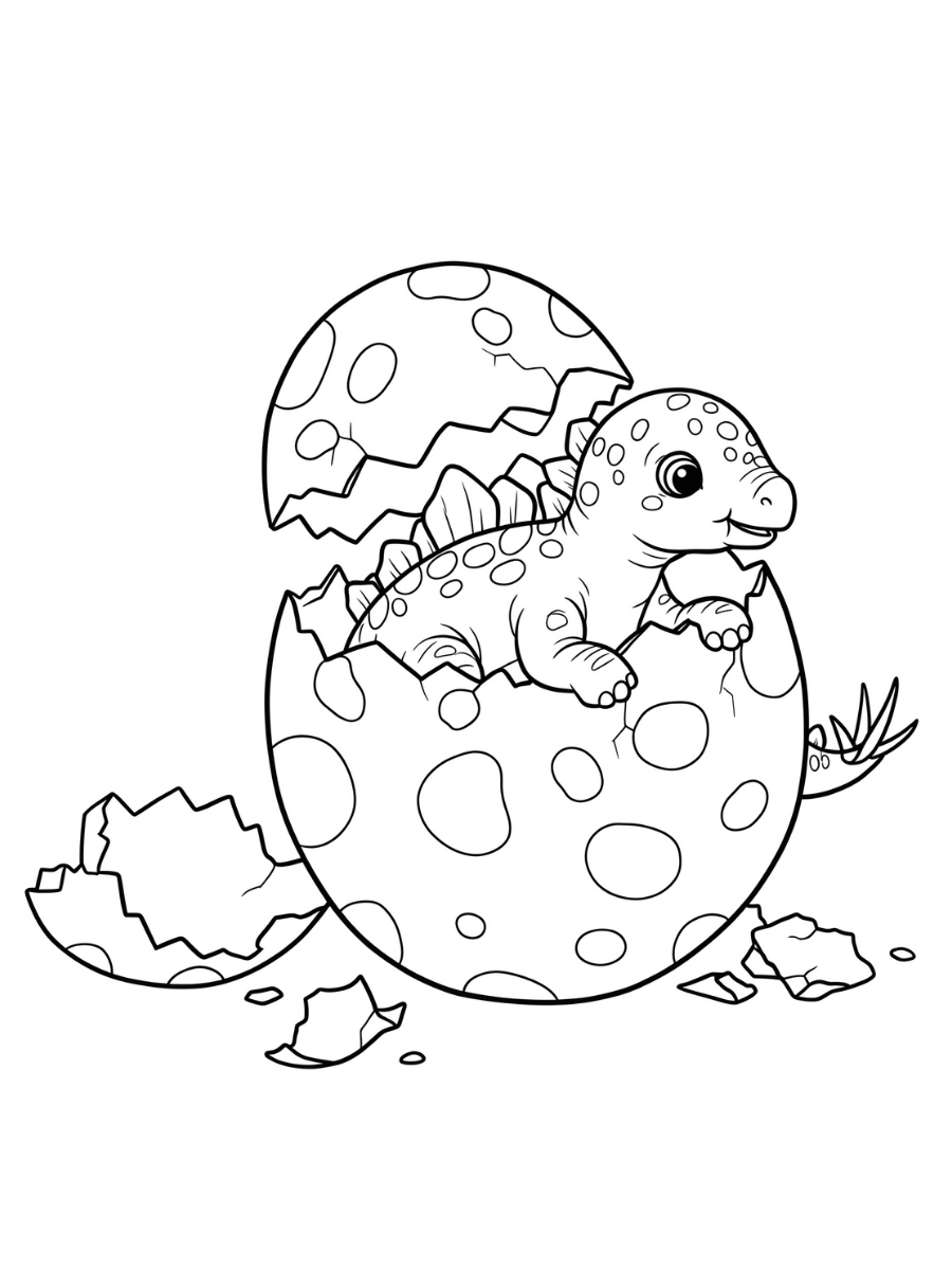 Fișă cu dinozaur de colorat p20