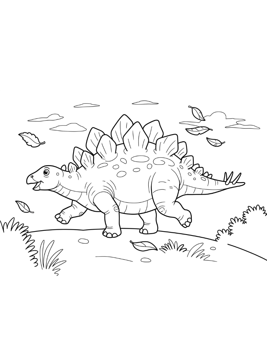 Fișă cu dinozaur de colorat p2