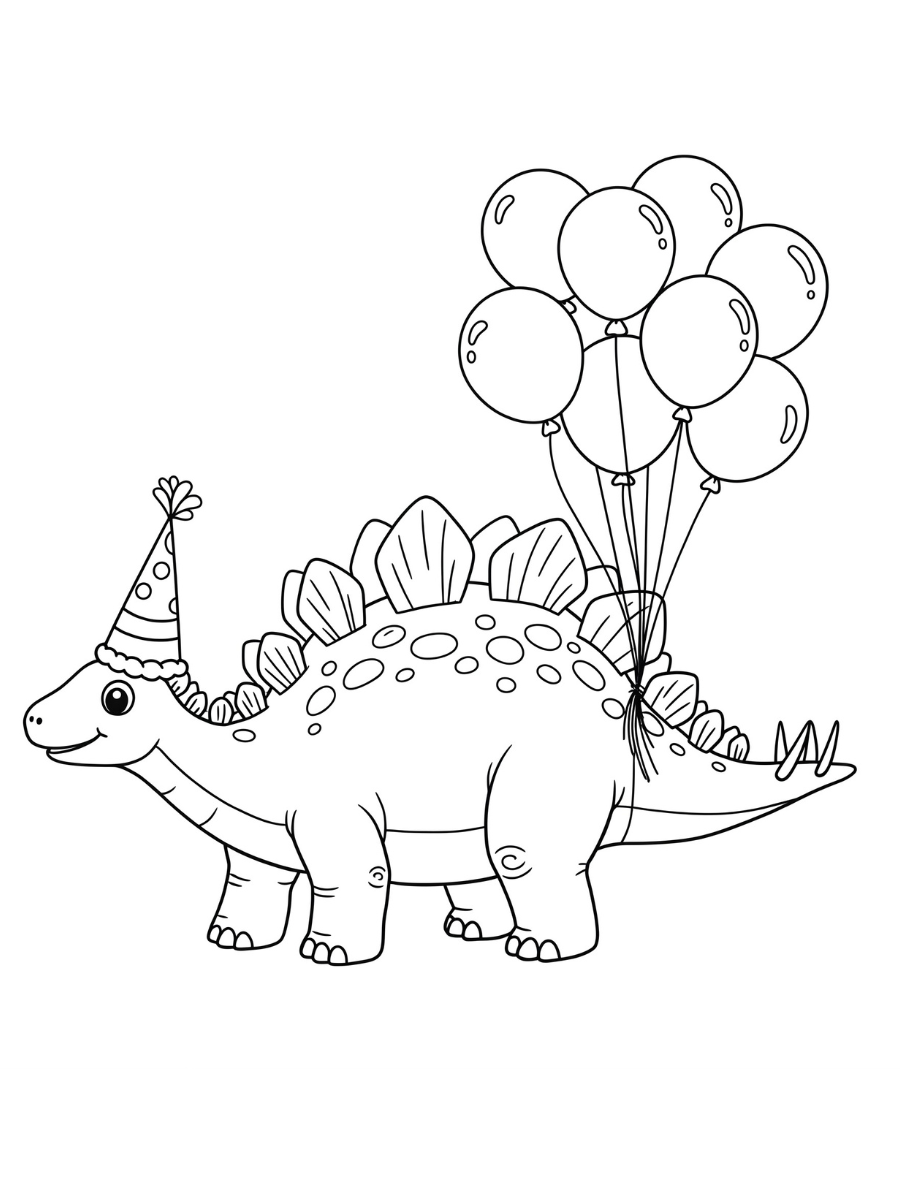 Fișă cu dinozaur de colorat p8