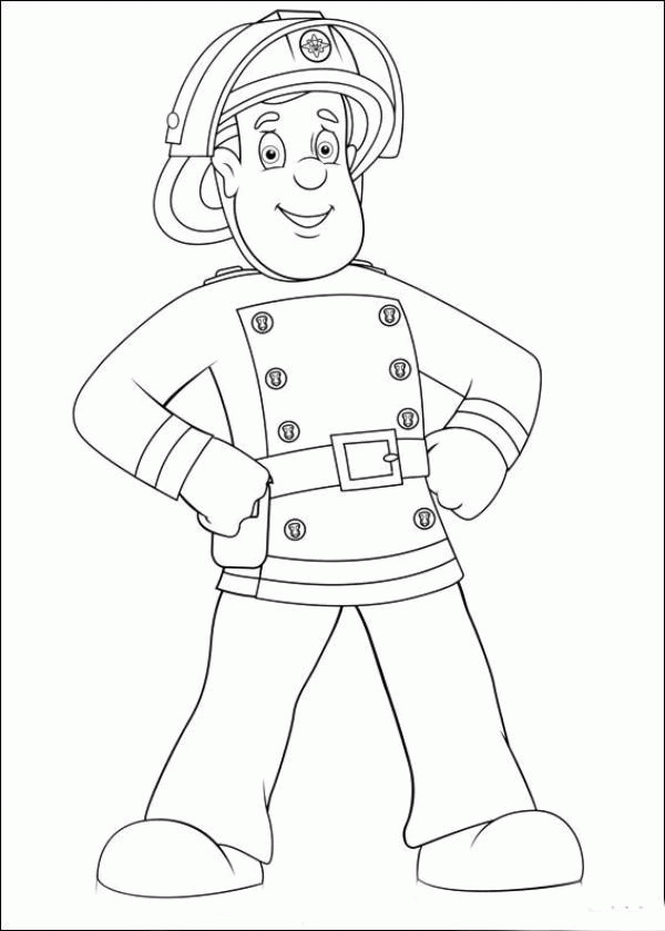 Pompierul Sam de colorat p1