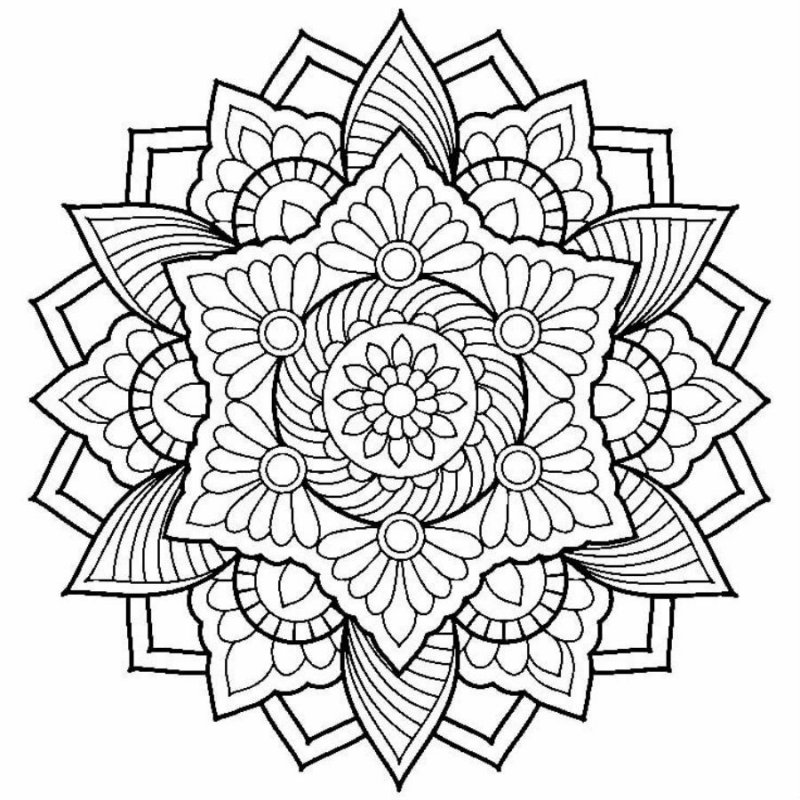 Fisă de colorat cu Mandale de colorat p18