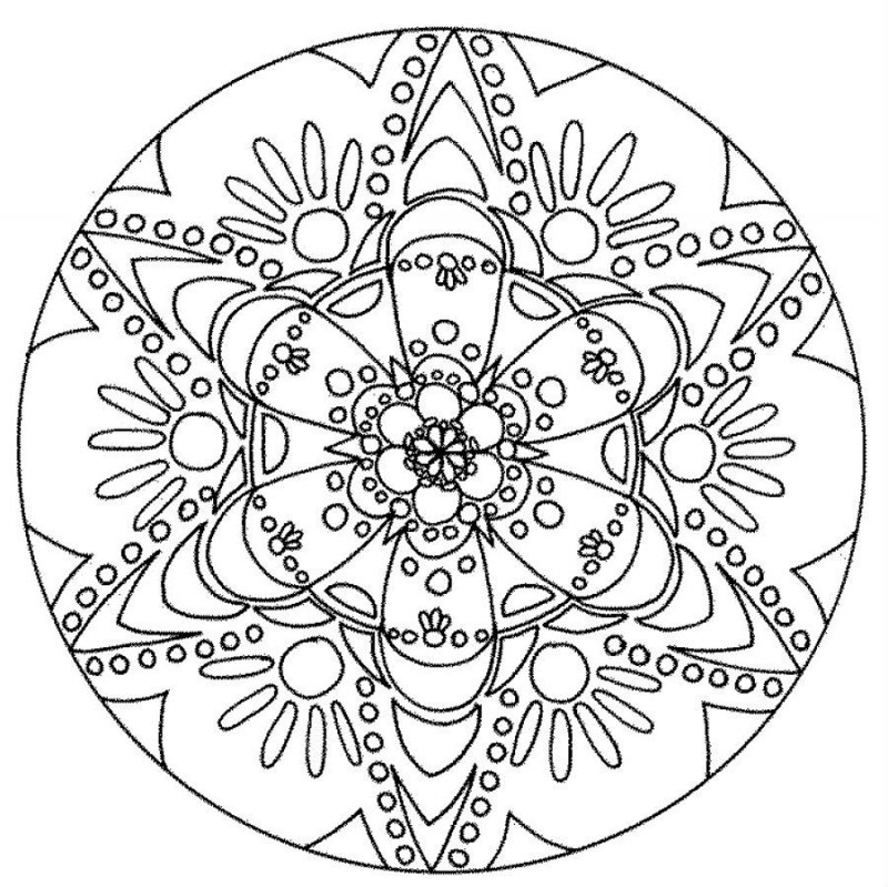 Fisă de colorat cu Mandale de colorat p5