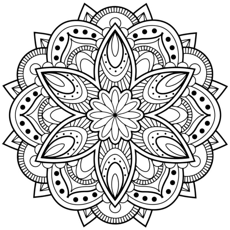 Fisă de colorat cu Mandale de colorat p1