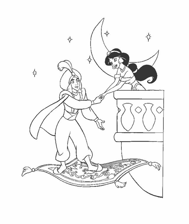 Fisă de colorat cu Aladin de colorat p10