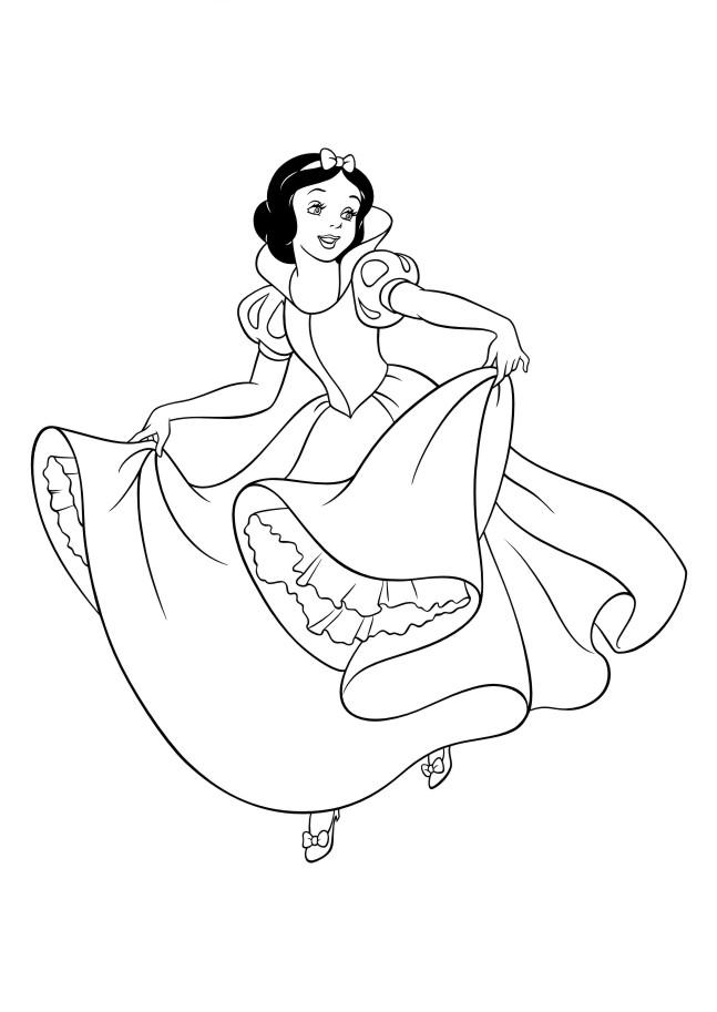 Fisă de colorat cu Alba ca zapada de colorat p44