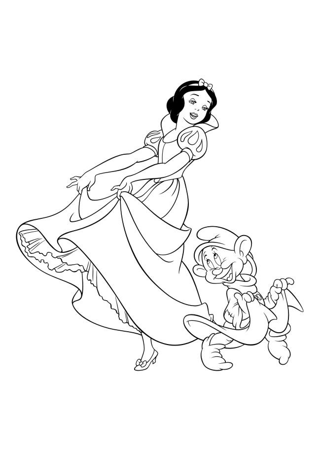 Fisă de colorat cu Alba ca zapada de colorat p48