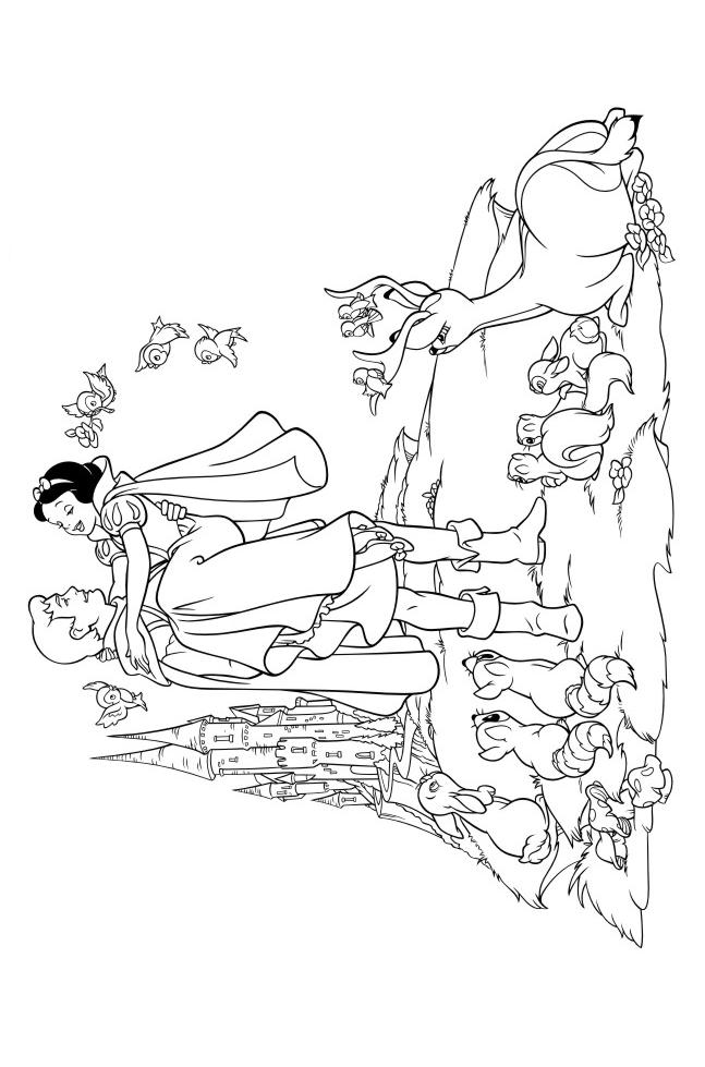 Fisă de colorat cu Alba ca zapada de colorat p54