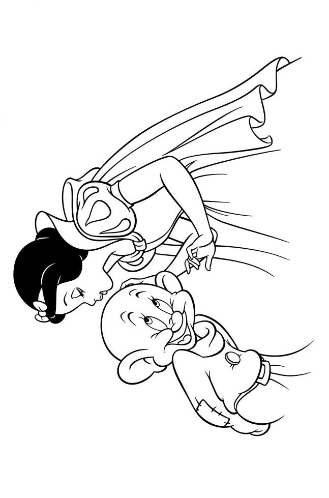 Fisă de colorat cu Alba ca zapada de colorat p55