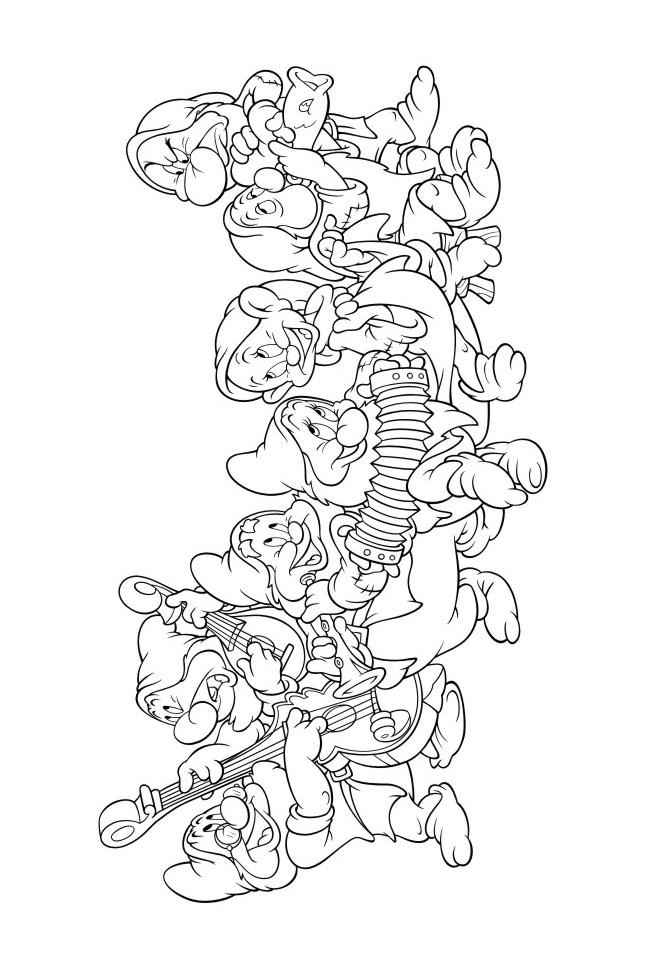 Fisă de colorat cu Alba ca zapada de colorat p57