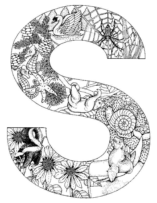 Fisă de colorat cu Alfabetul cu animale de colorat p19