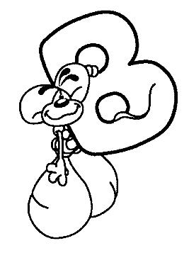 Fisă de colorat cu Alfabetul cu diddle de colorat p02