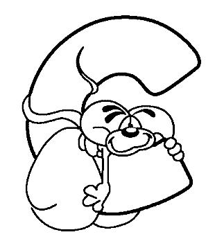 Fisă de colorat cu Alfabetul cu diddle de colorat p03